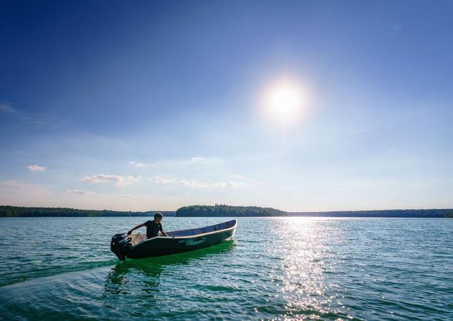 Fischen auf dem Stechlinsee, Foto:  REGiO-Nord mbH, Lizenz:  REGiO-Nord mbH