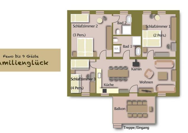 Ferienwohnung Familienglueck - Grundriss, Foto: René Heinitz, Lizenz: René Heinitz Ferienwohnung Familienglueck - Grundriss, Foto: René Heinitz, Lizenz: René Heinitz